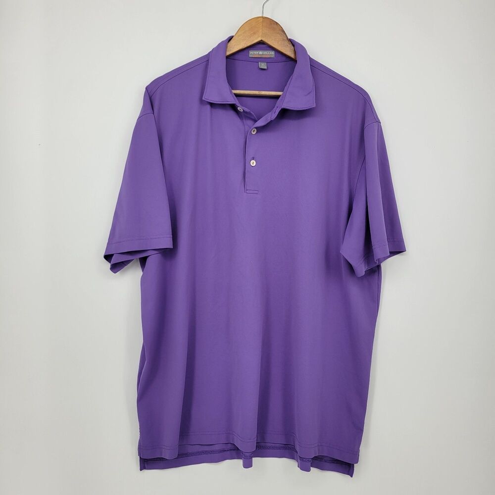 Peter Millar Summer Comfort Polo Purple Mens XL Golf Casual Athletic Preppy